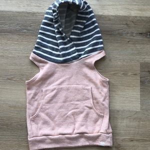 Lulu and Roo glittery pink sleeveless hoodie